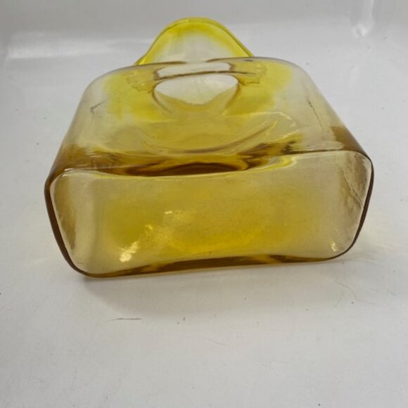 RARE! VINTAGE Blenko Handblown Glass 384 Lemon Yellow Water Bottle Pitcher - Picture 7 of 11